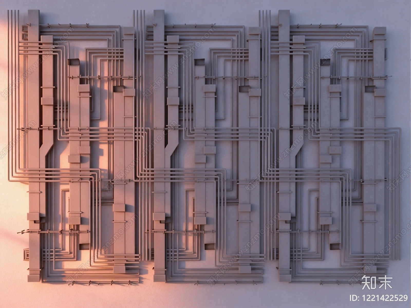 工业风吊顶3D模型下载【ID:1221422529】