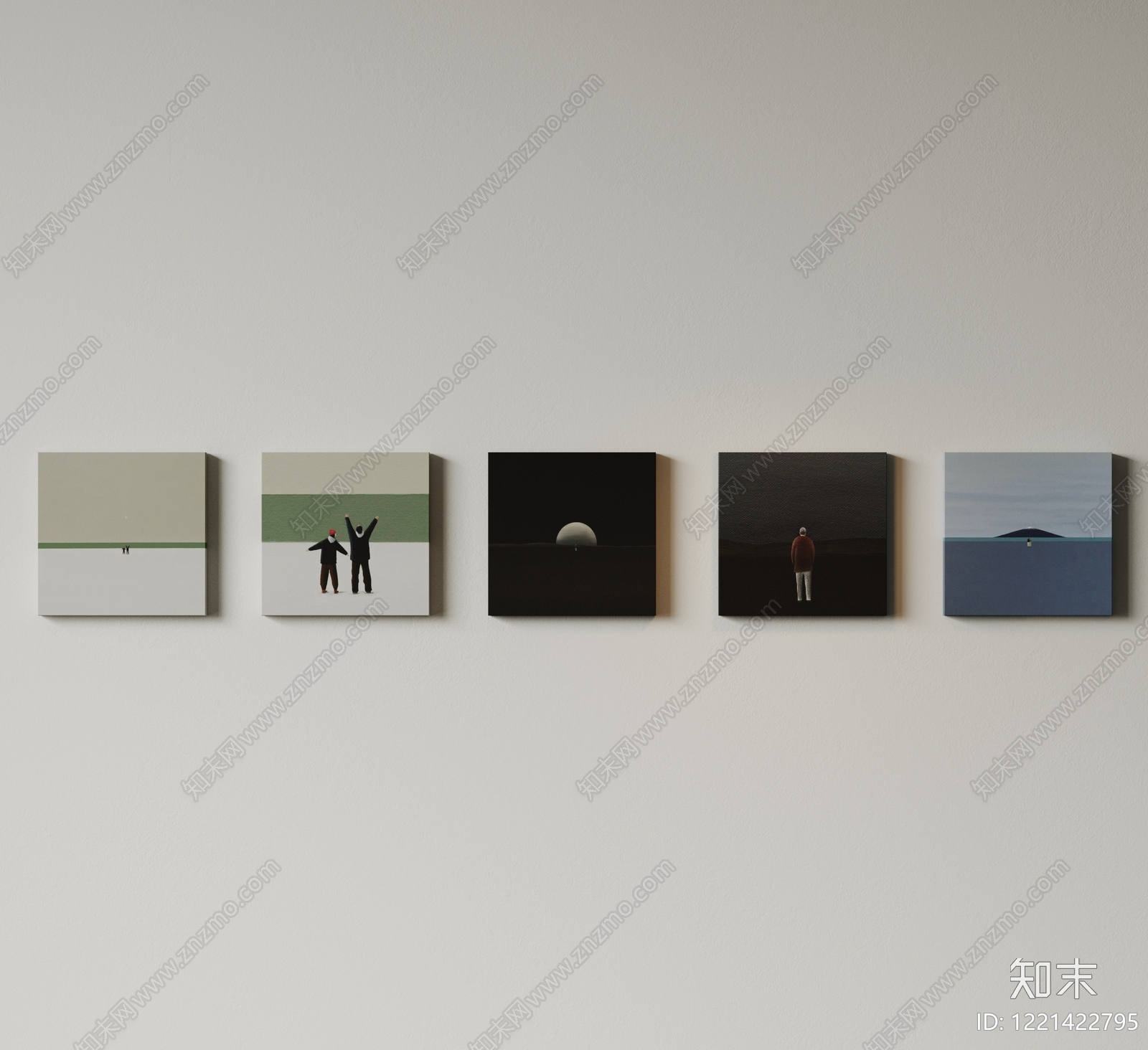 极简主义挂画组合SU模型下载【ID:1221422795】