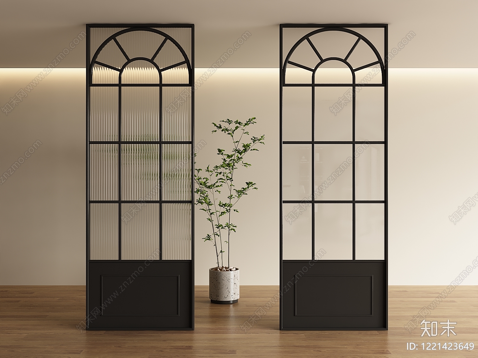 法式隔断3D模型下载【ID:1221423649】