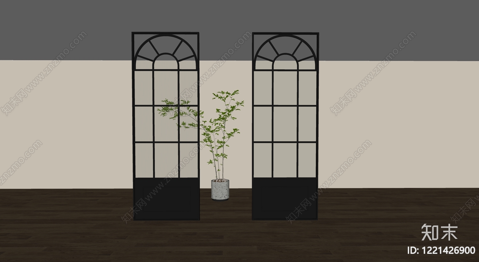 法式隔断SU模型下载【ID:1221426900】