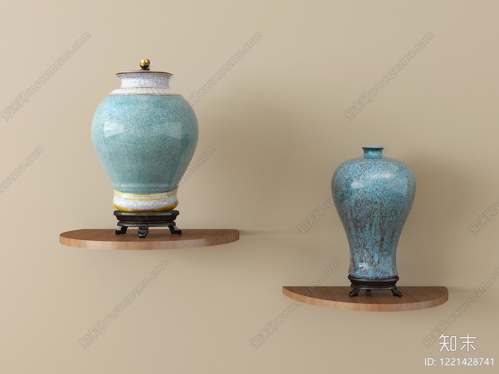 新中式摆件组合3D模型下载【ID:1221428741】