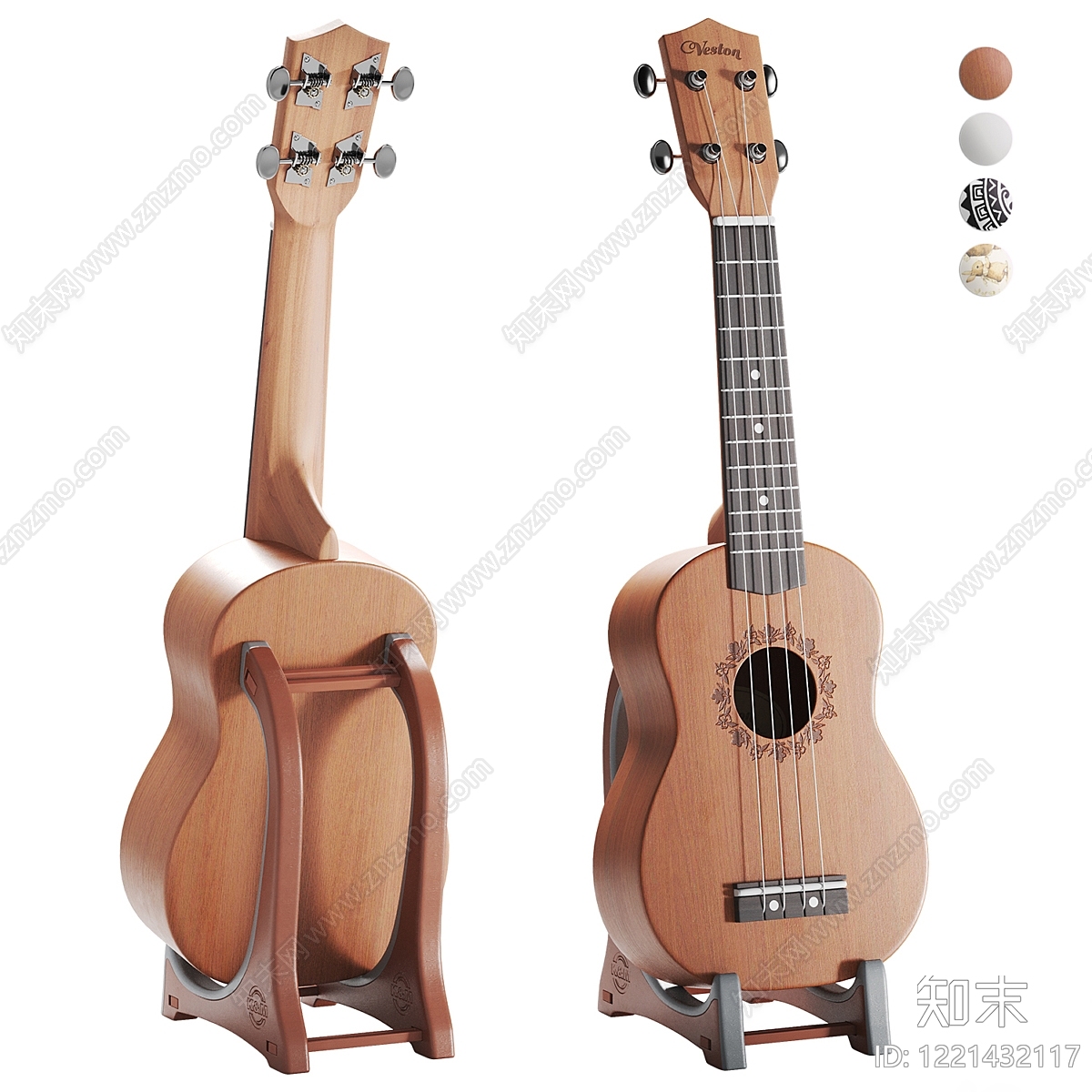 原木风乐器3D模型下载【ID:1221432117】