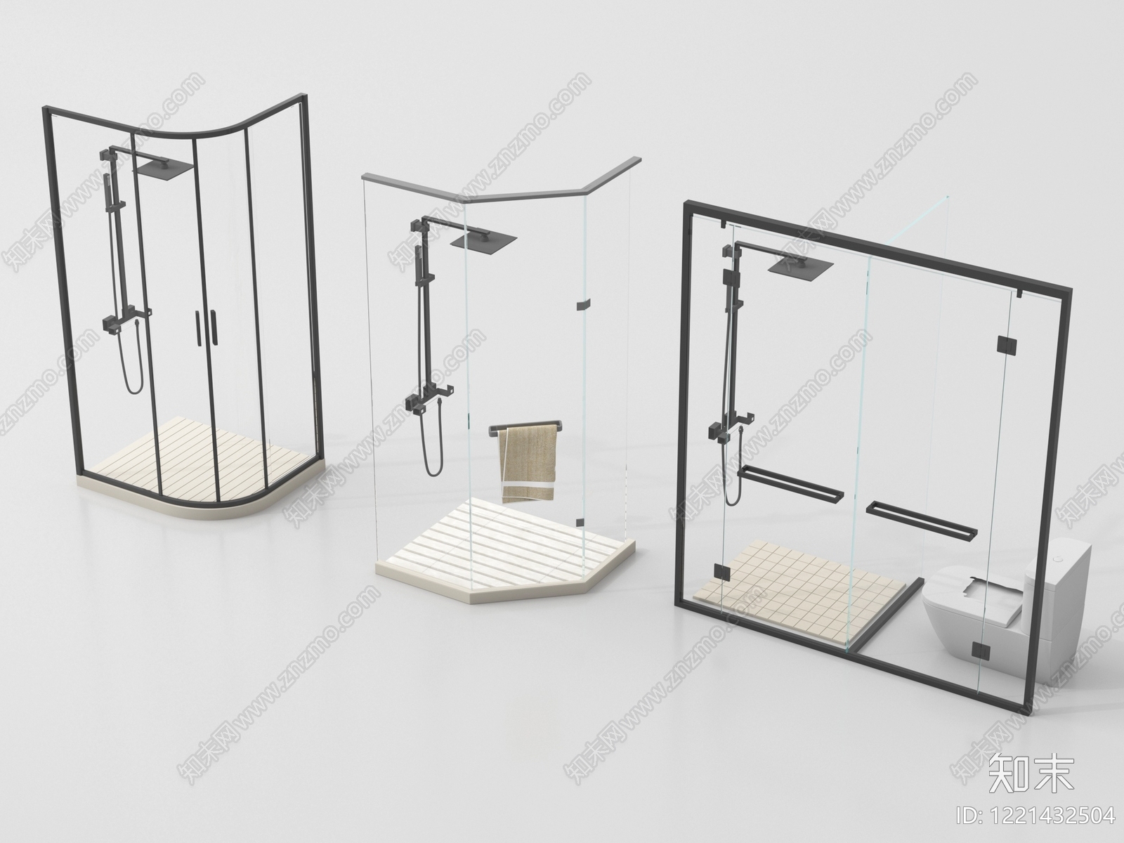 极简淋浴房3D模型下载【ID:1221432504】