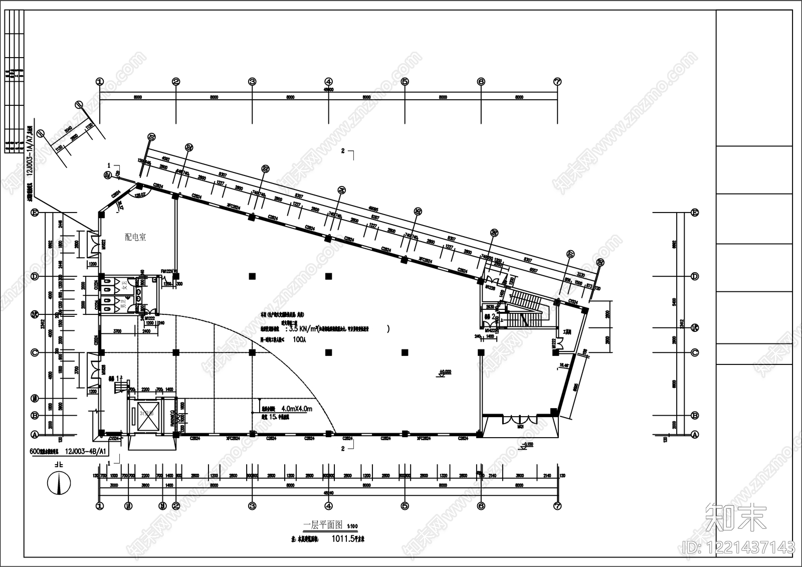 整体办公空间cad施工图下载【ID:1221437143】