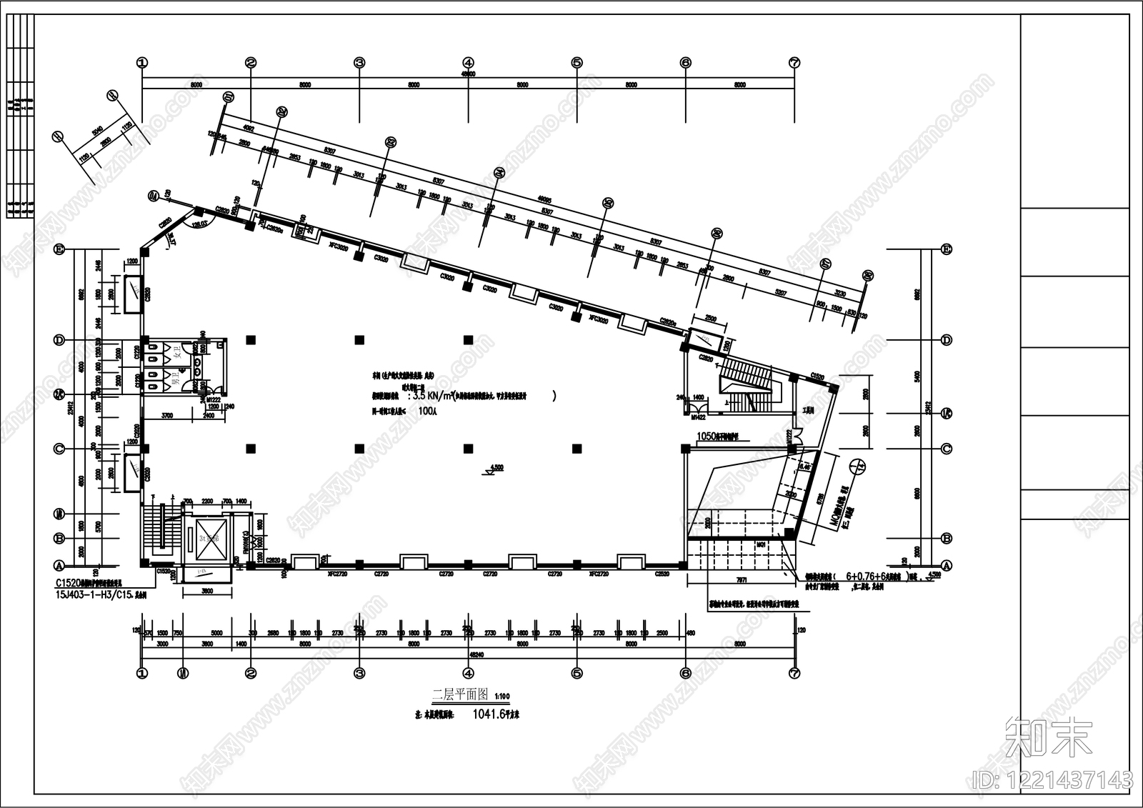 整体办公空间cad施工图下载【ID:1221437143】