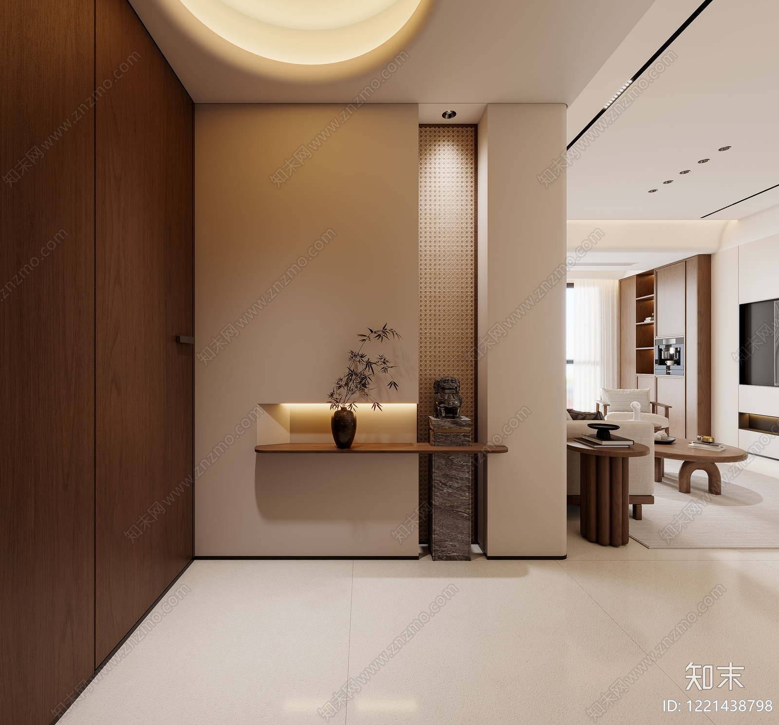 新中式客餐厅3D模型下载【ID:1221438798】
