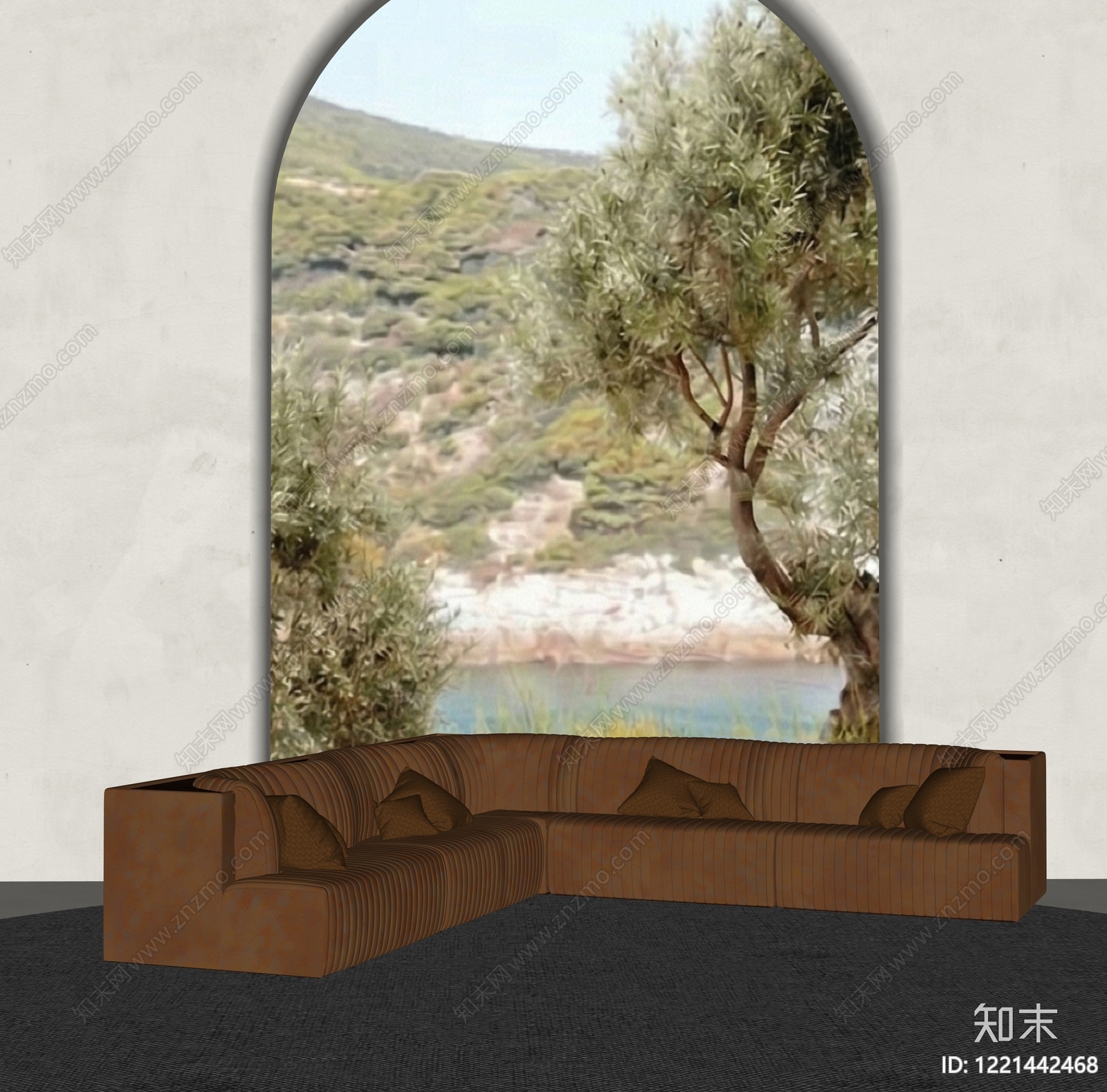 侘寂多人沙发SU模型下载【ID:1221442468】