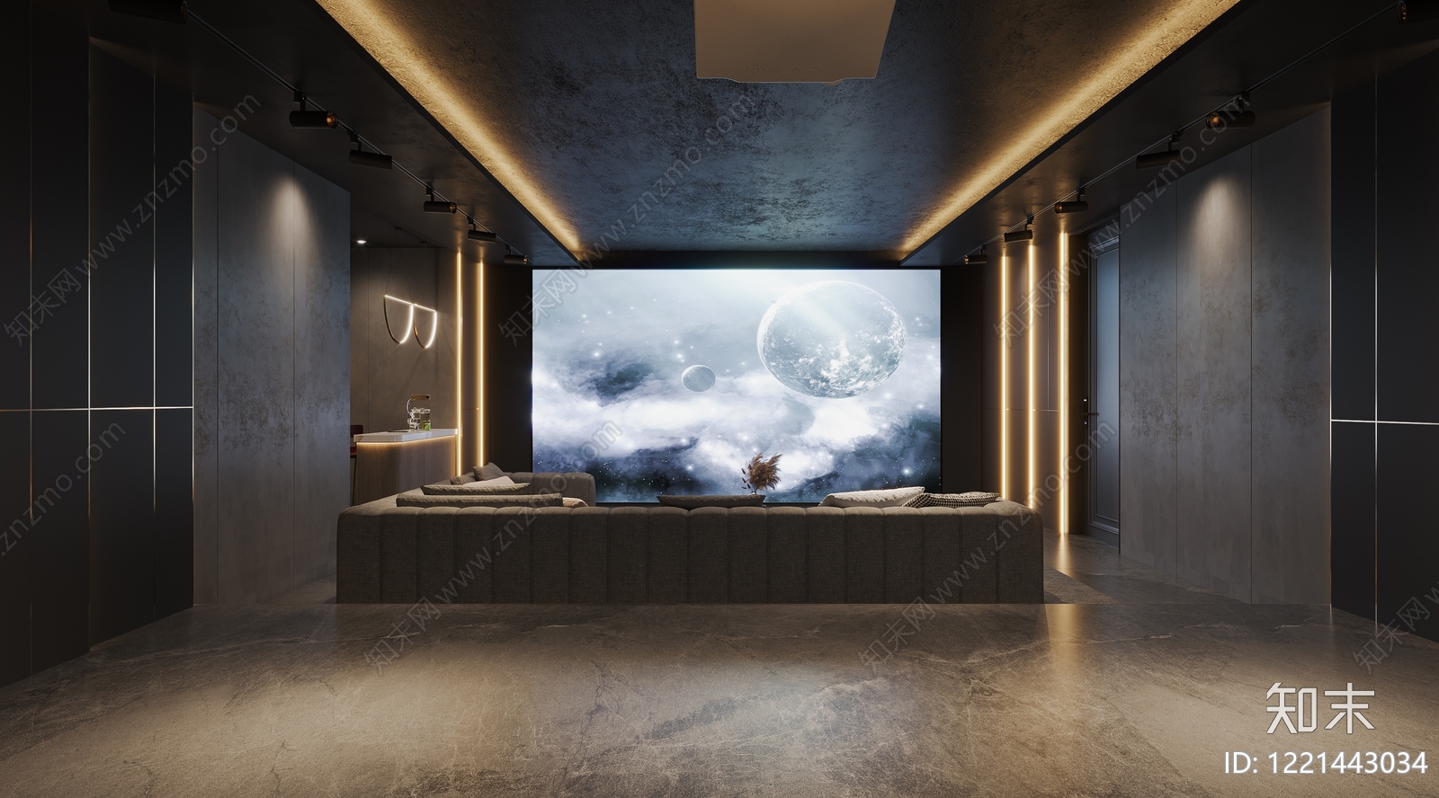 极简影音室3D模型下载【ID:1221443034】