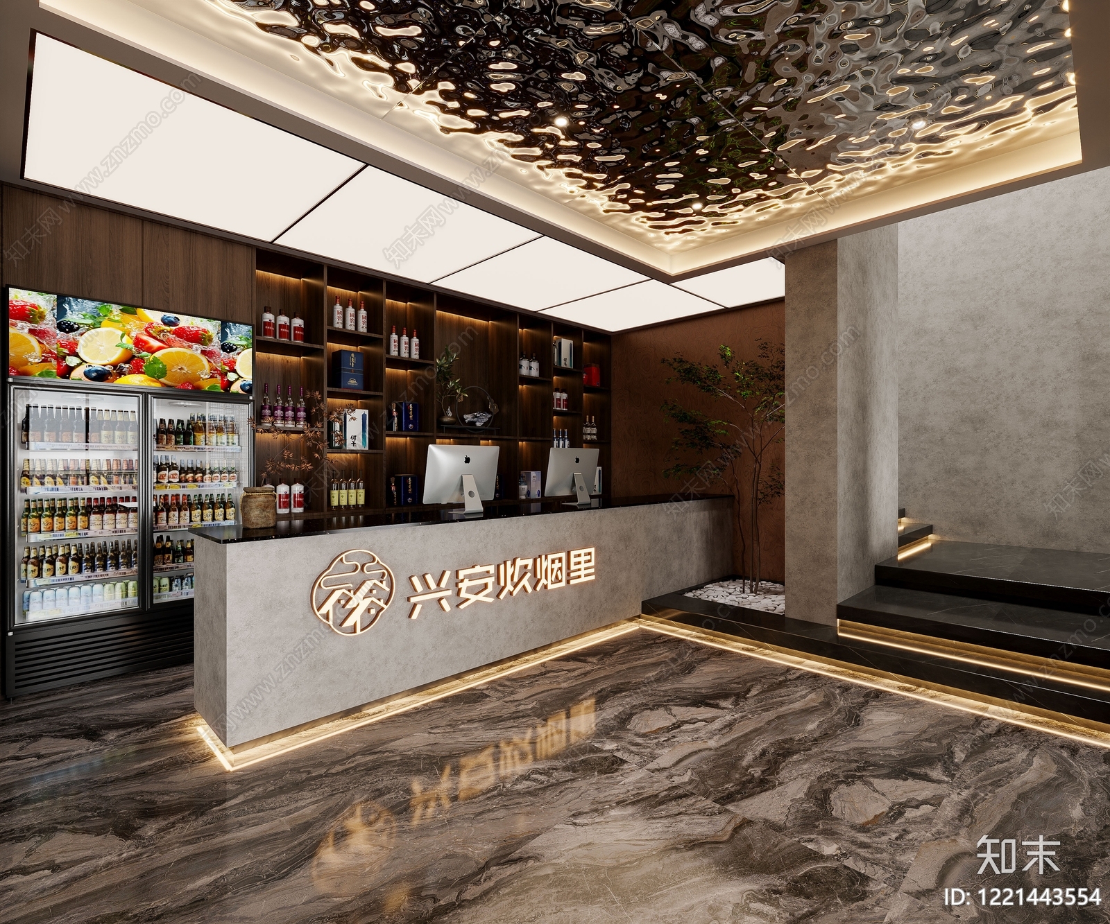 现代轻奢中餐厅3D模型下载【ID:1221443554】