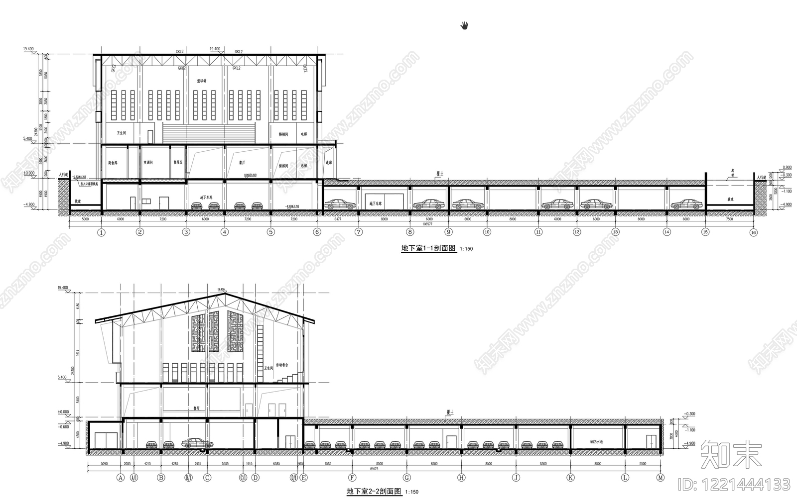 学校建筑cad施工图下载【ID:1221444133】