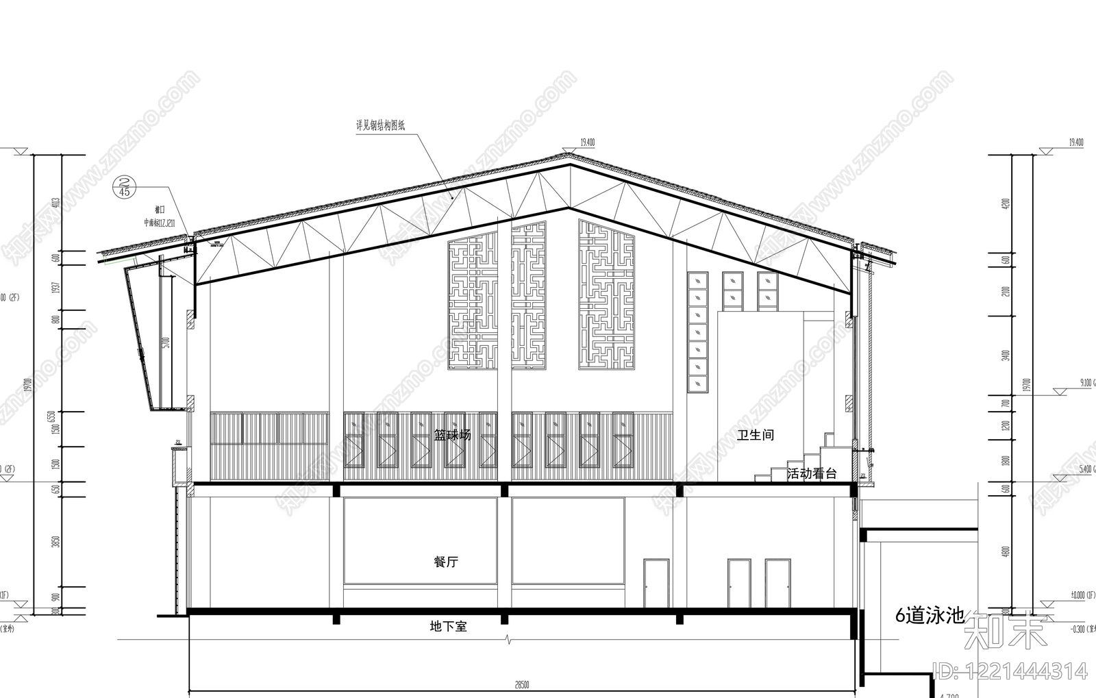 学校建筑cad施工图下载【ID:1221444314】