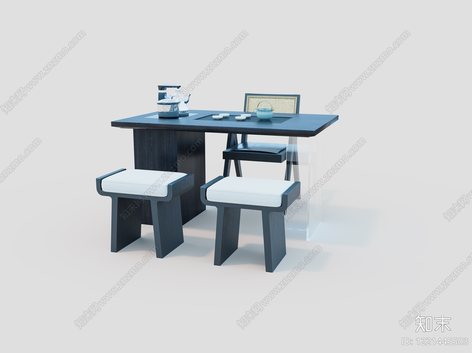新中式茶桌椅3D模型下载【ID:1221445503】