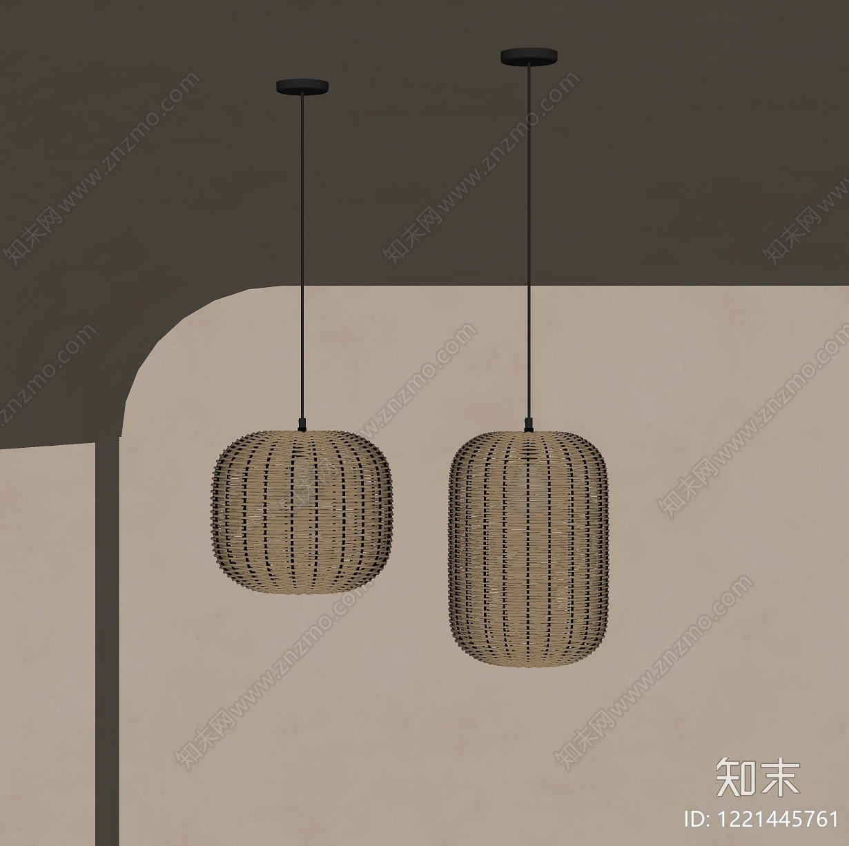 侘寂吊灯SU模型下载【ID:1221445761】