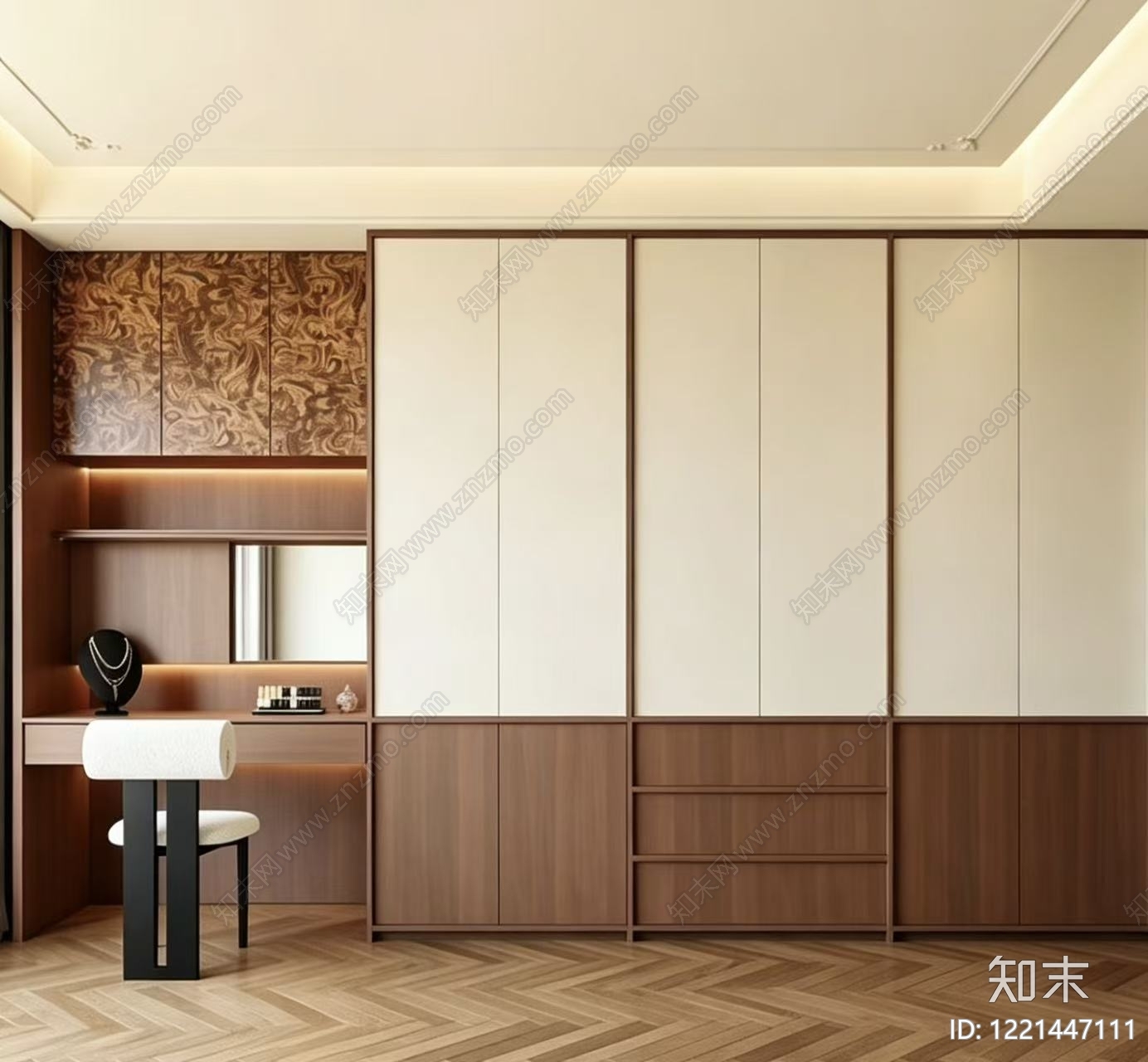 现代简约衣帽间3D模型下载【ID:1221447111】