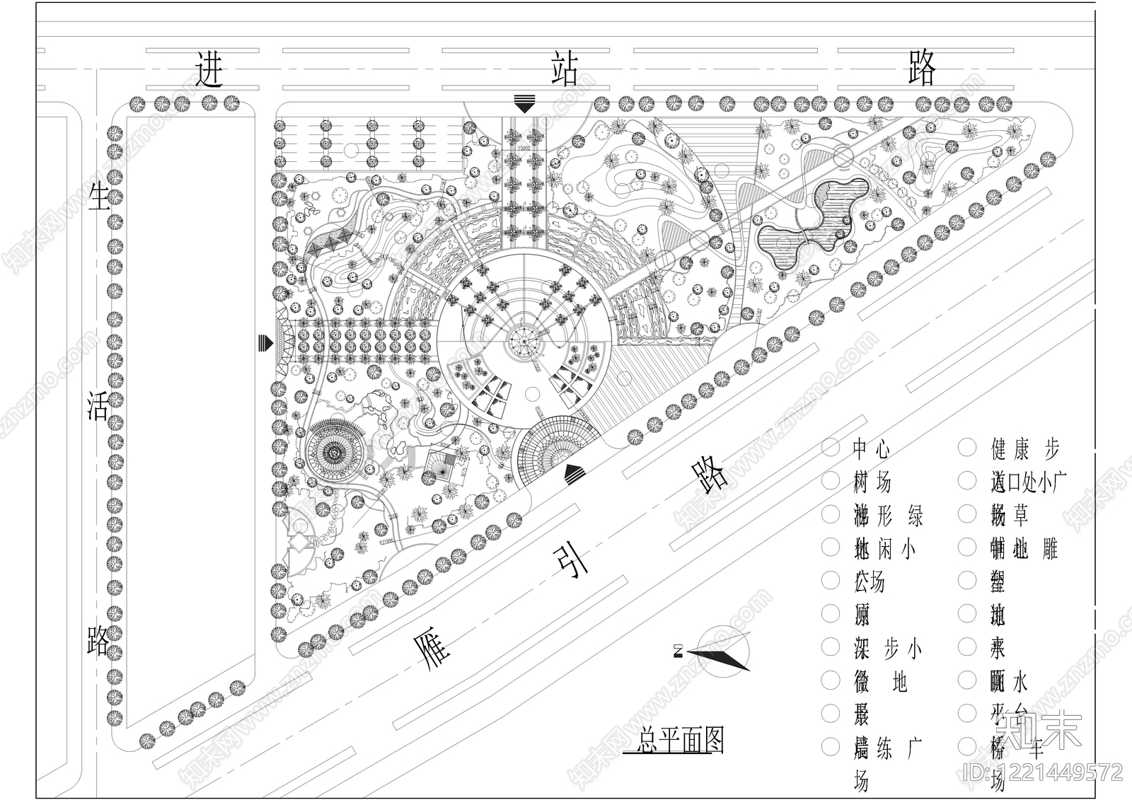 滨水公园cad施工图下载【ID:1221449572】