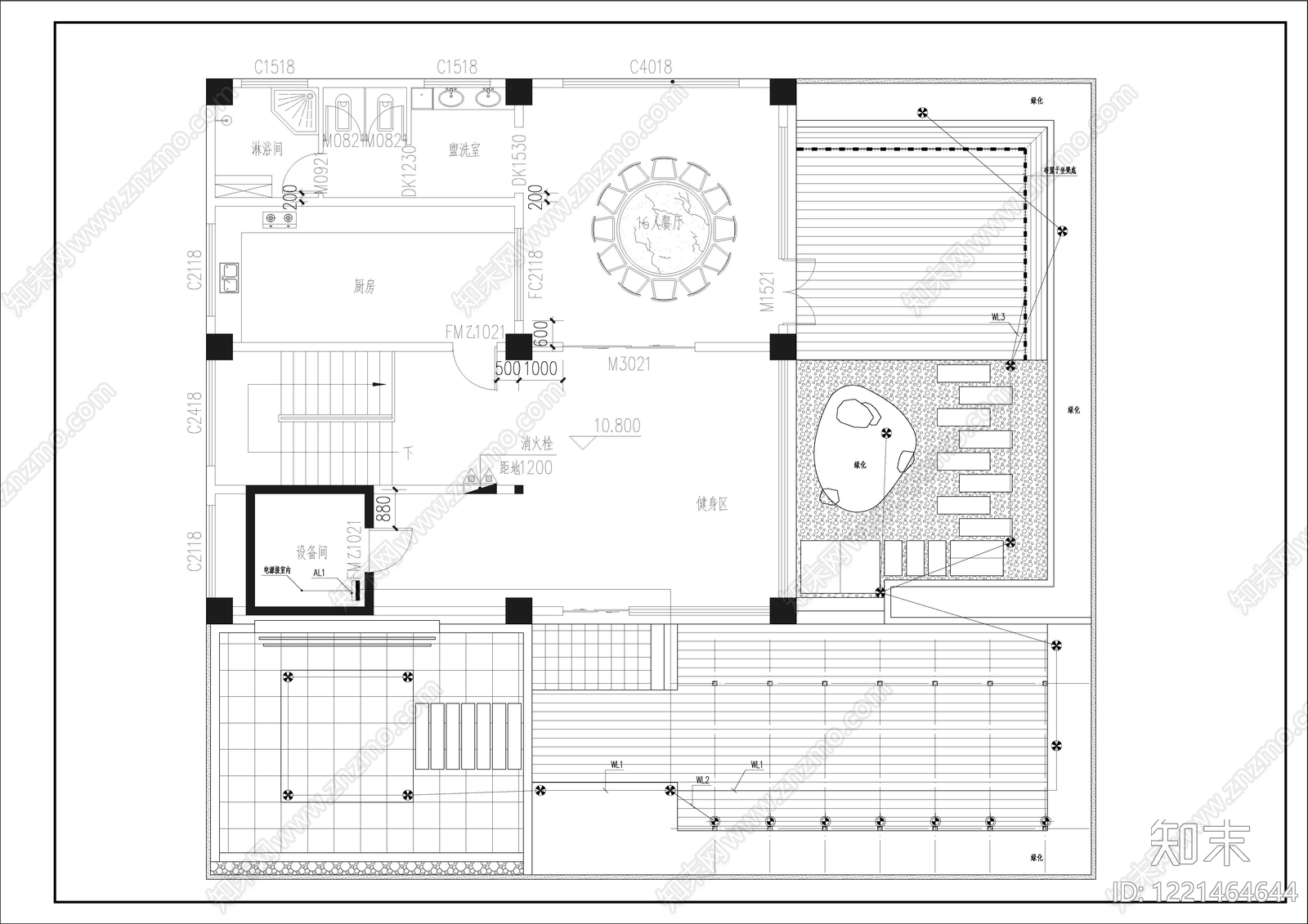 屋顶花园cad施工图下载【ID:1221464644】