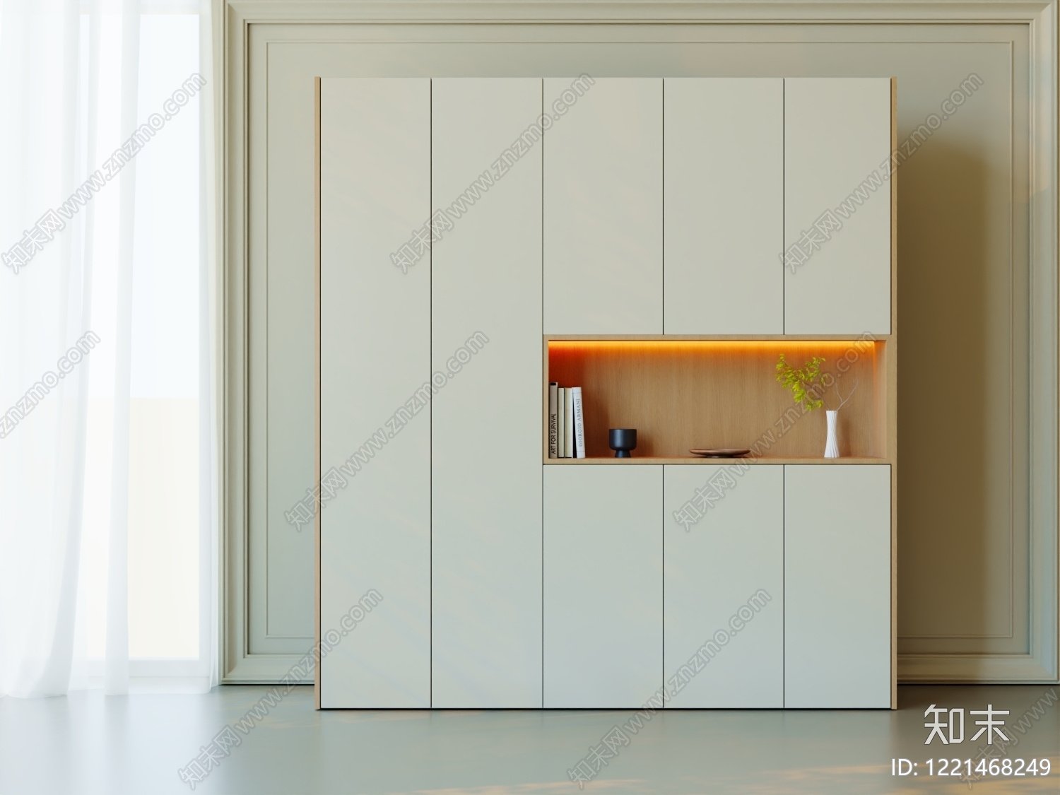 现代极简储物柜3D模型下载【ID:1221468249】