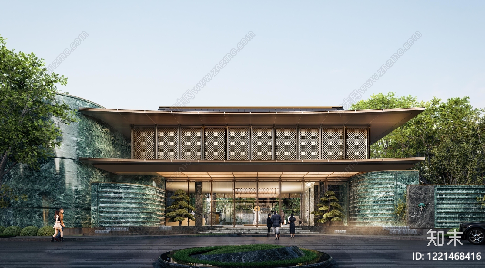 新中式售楼处建筑CAD图纸