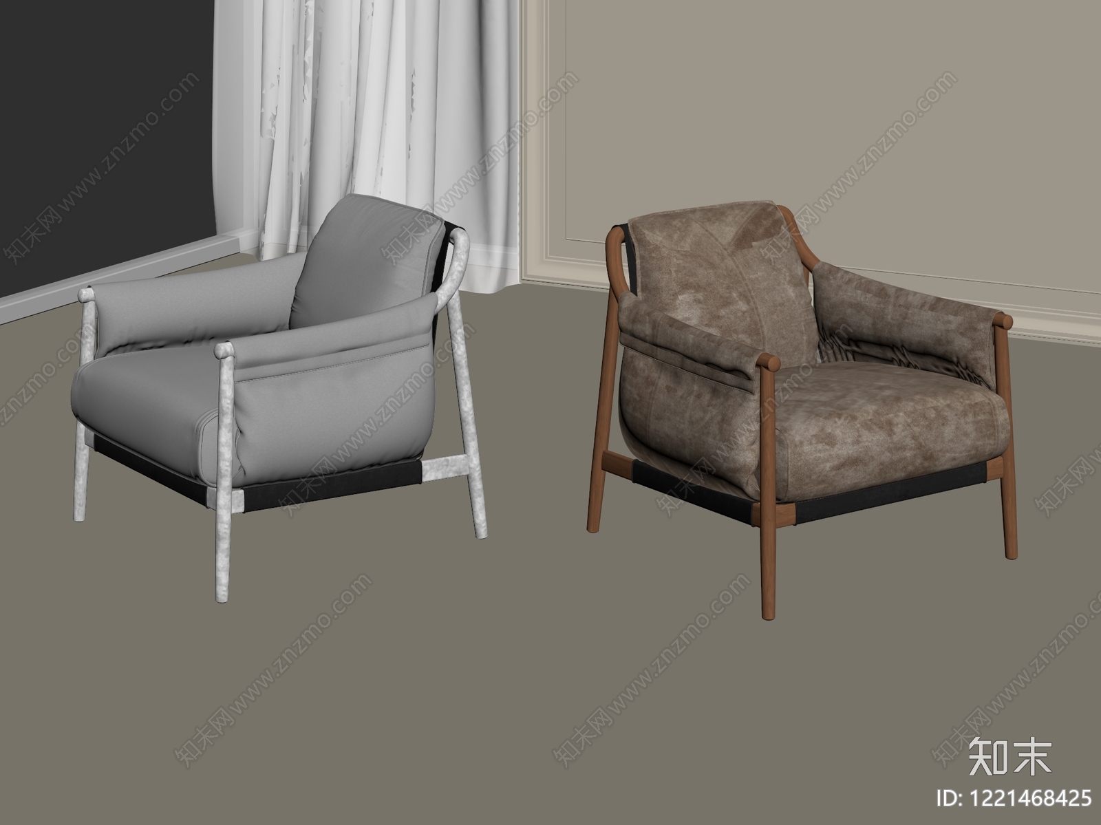 现代简约休闲椅3D模型下载【ID:1221468425】