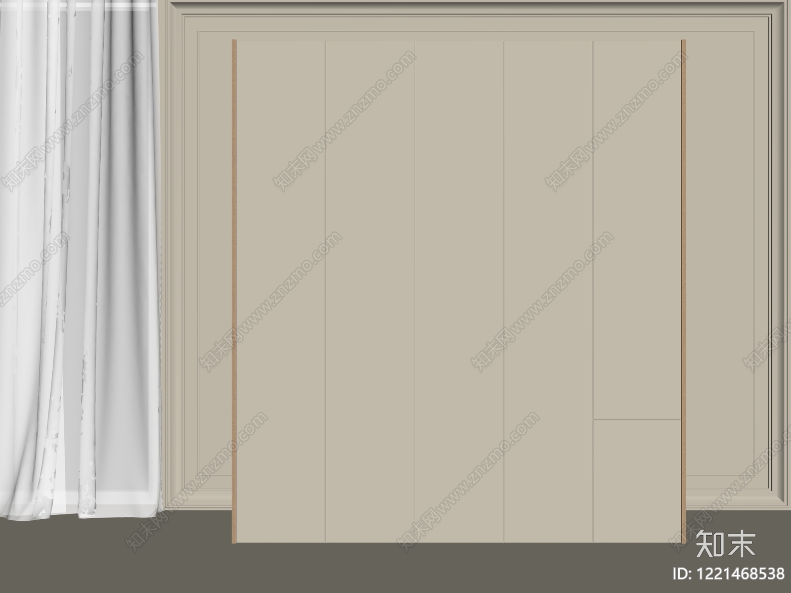极简衣柜3D模型下载【ID:1221468538】