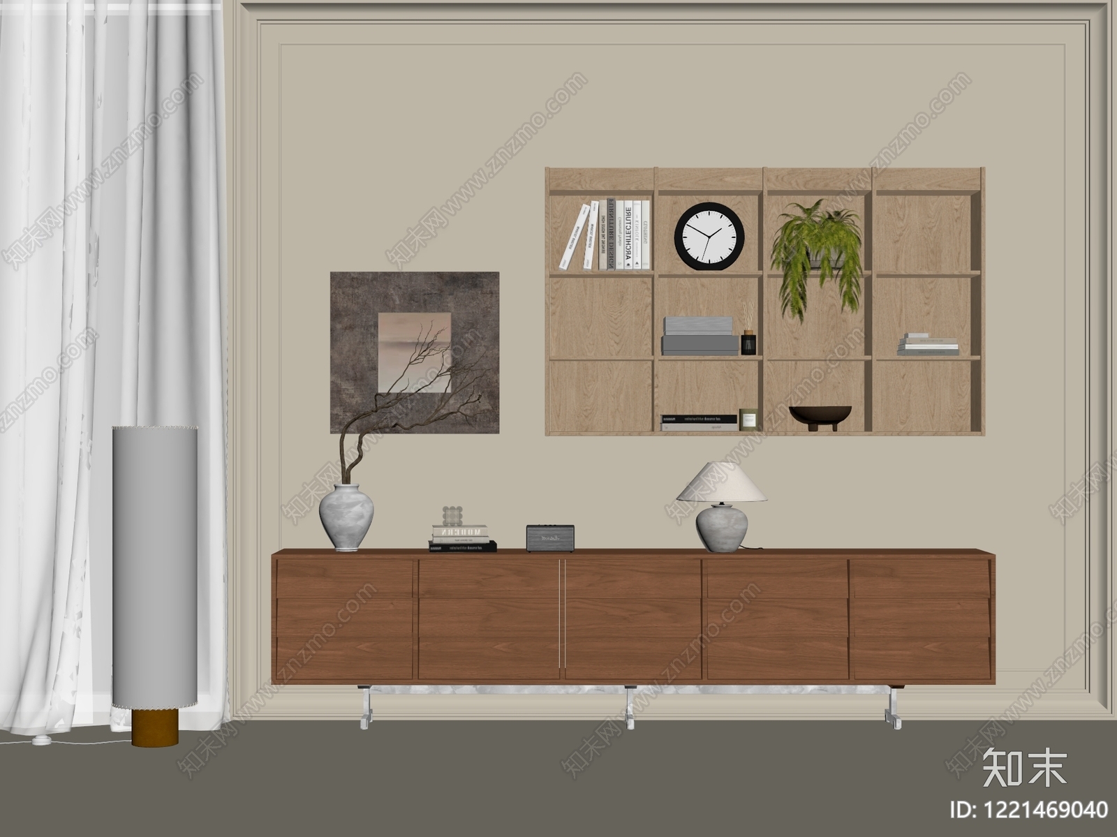 现代简约电视柜3D模型下载【ID:1221469040】