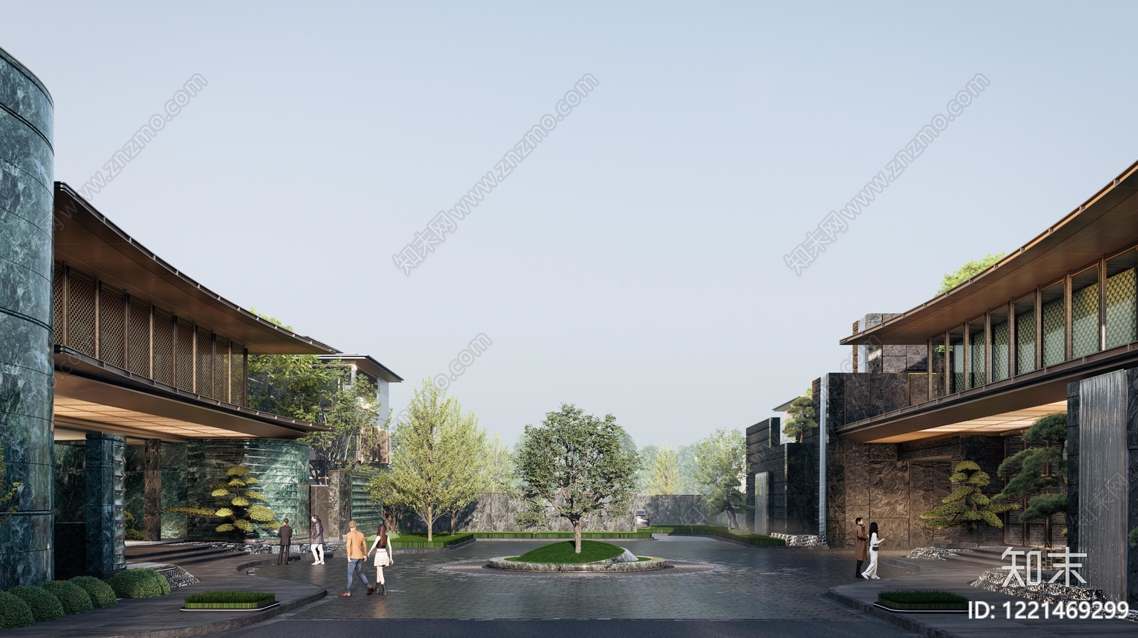 新中式售楼处建筑CAD图纸
