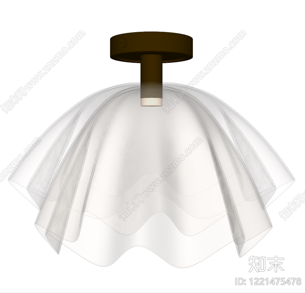 奶油风吸顶灯SU模型下载【ID:1221475478】