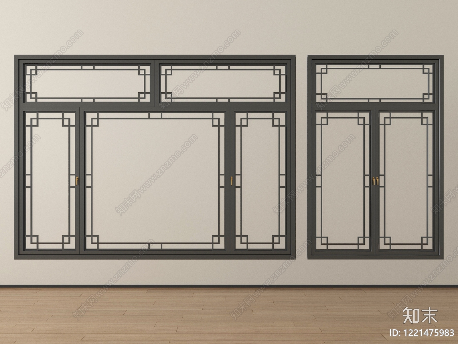 新中式窗户组合SU模型下载【ID:1221475983】