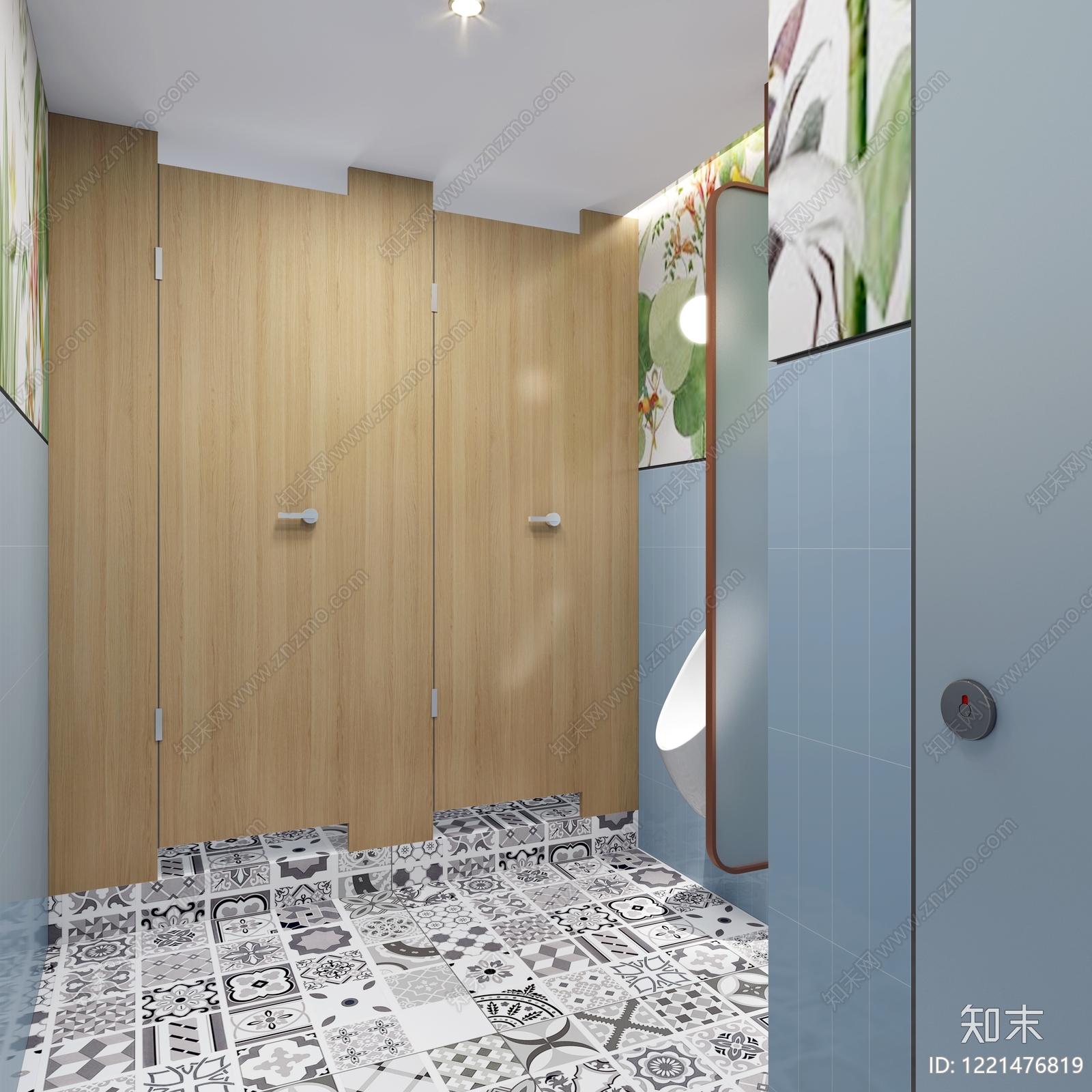 现代清新公共卫生间3D模型下载【ID:1221476819】