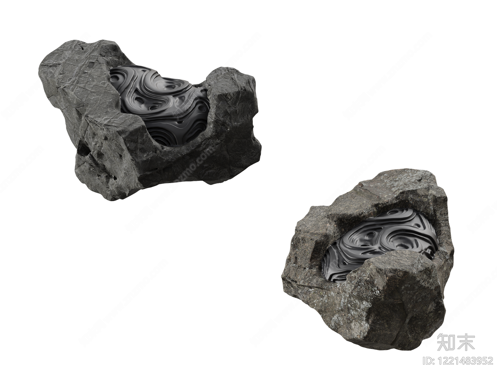 侘寂石头3D模型下载【ID:1221483952】