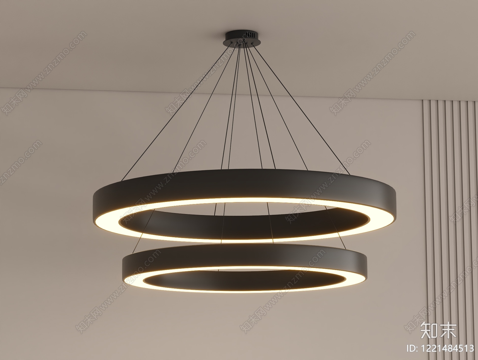 极简客厅吊灯3D模型下载【ID:1221484513】