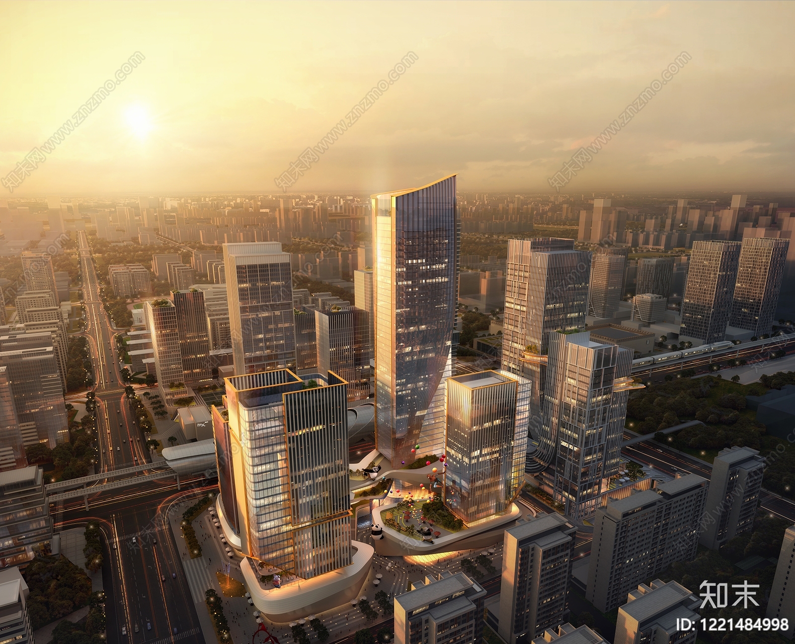 现代主义商业综合体3D模型下载【ID:1221484998】