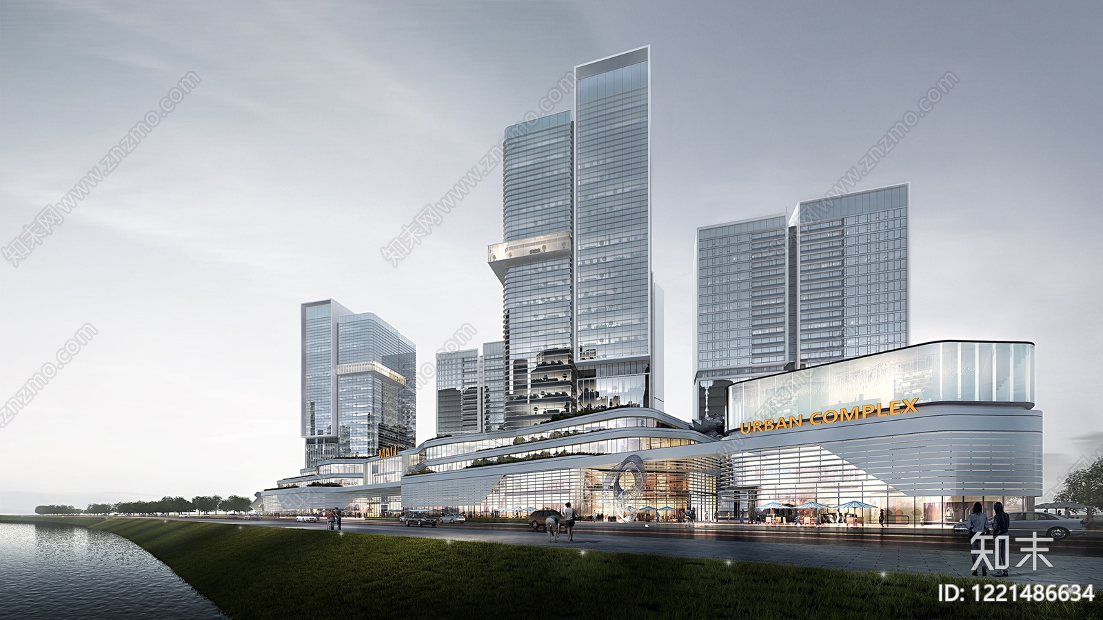 现代主义商业综合体3D模型下载【ID:1221486634】