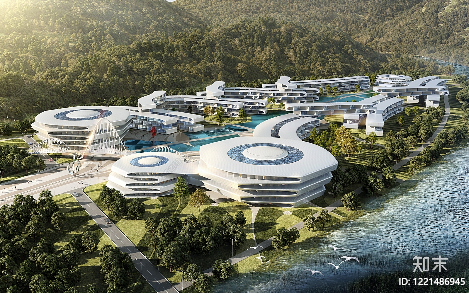 现代主义艺术风格建筑3D模型下载【ID:1221486945】