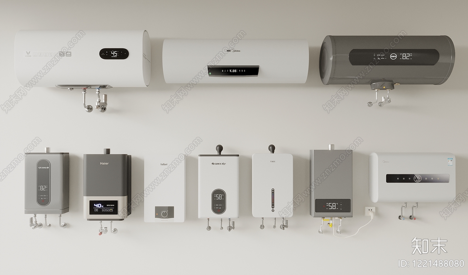 现代简约热水器3D模型渲染效果图