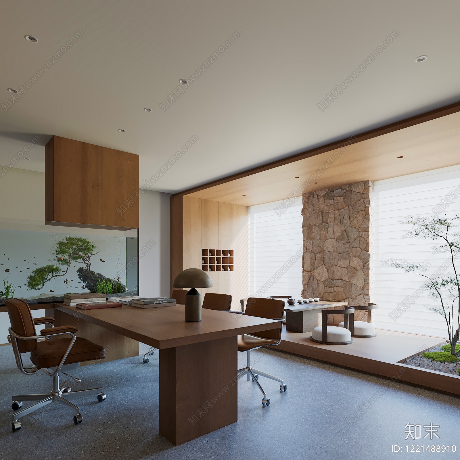 禅意经理办公室3D模型下载【ID:1221488910】