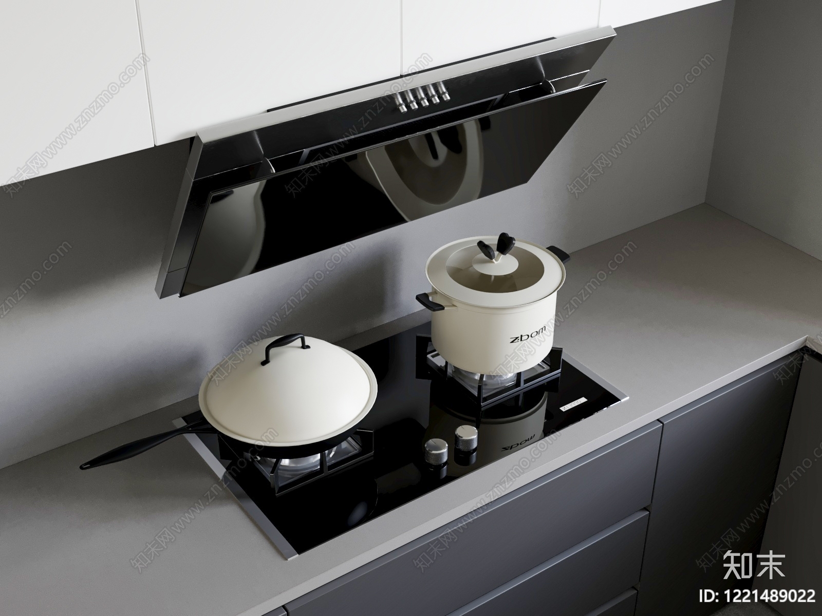 极简厨房用品3D模型下载【ID:1221489022】