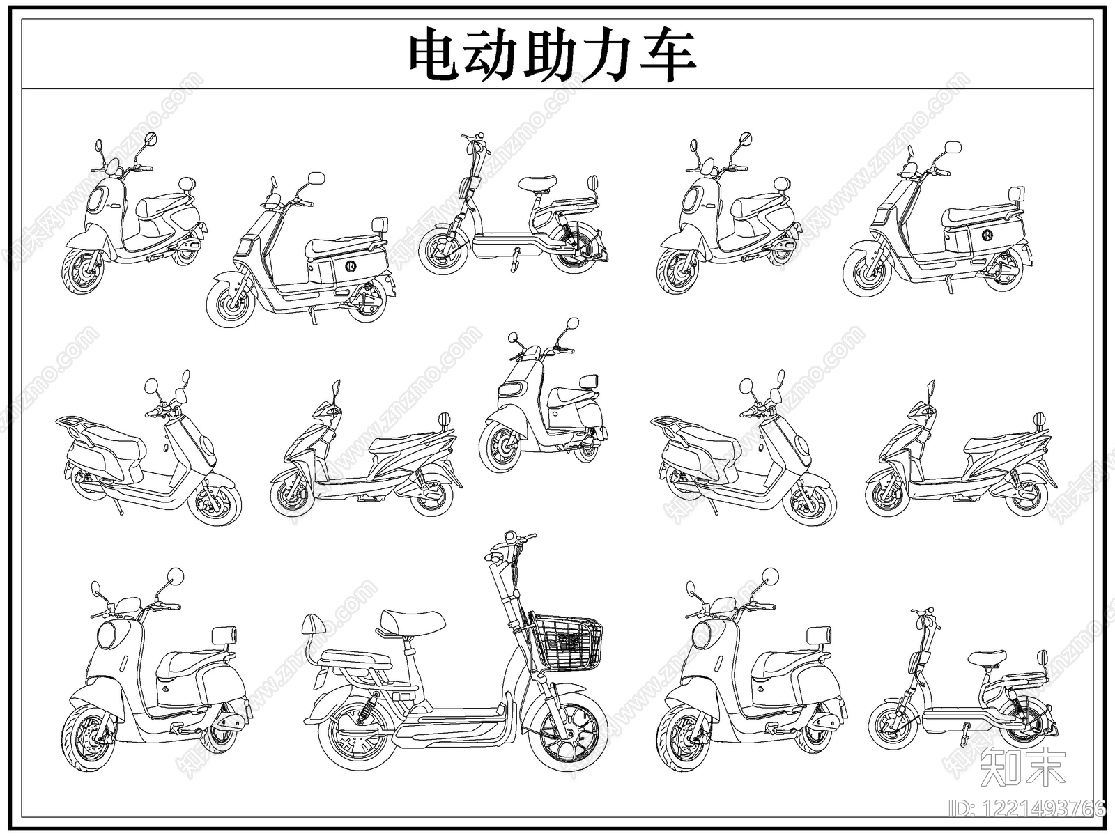 交通工具图库cad施工图下载【ID:1221493766】