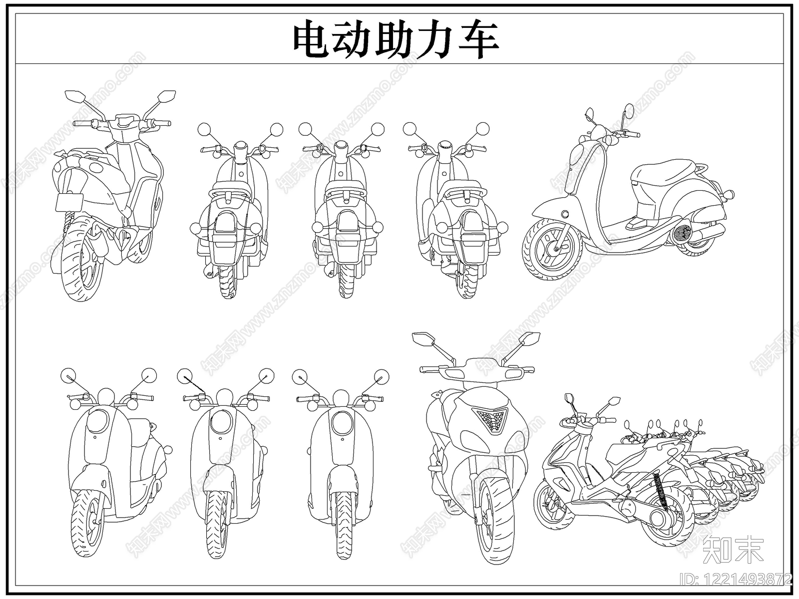 交通工具图库cad施工图下载【ID:1221493872】