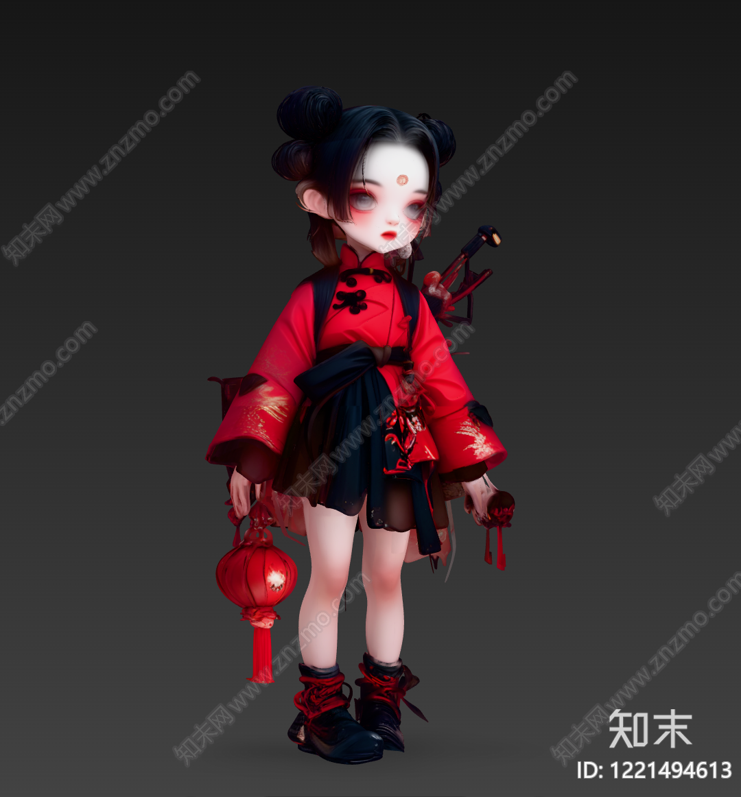 新中式虚拟人物3D模型下载【ID:1221494613】
