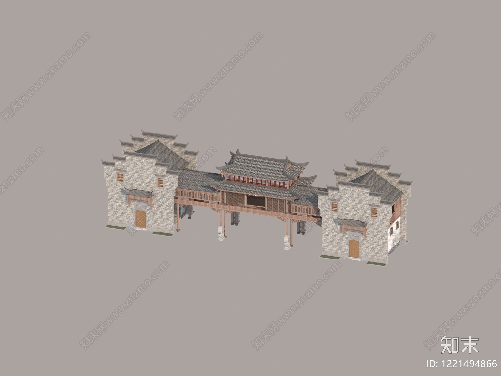 新中式古建3D模型下载【ID:1221494866】