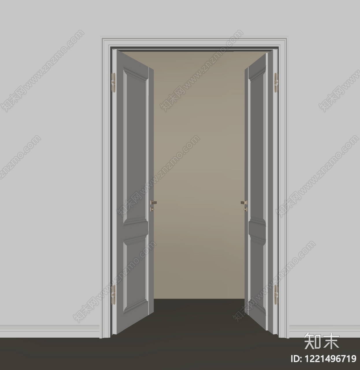 奶油风双开门SU模型下载【ID:1221496719】