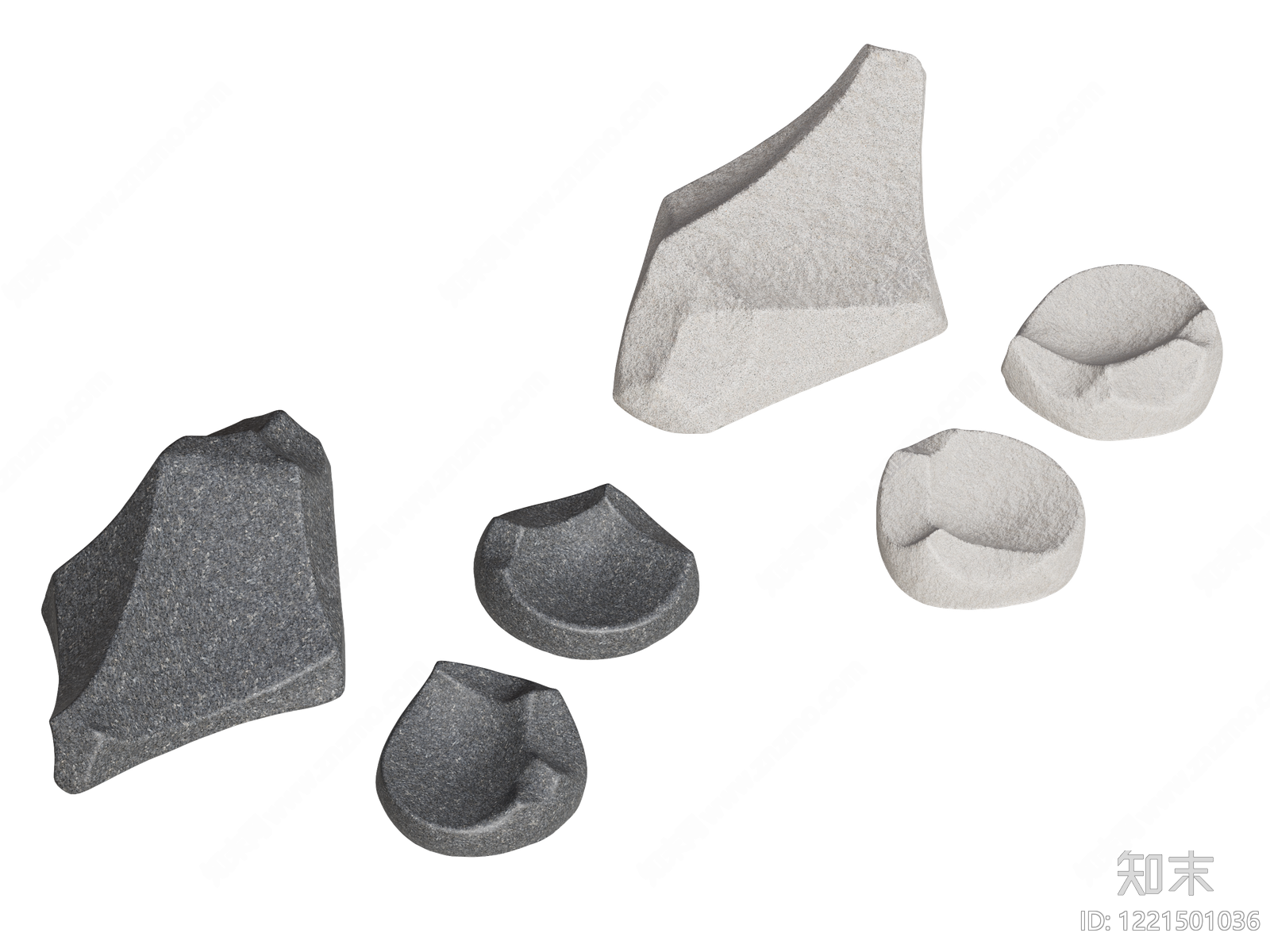 侘寂石头3D模型下载【ID:1221501036】