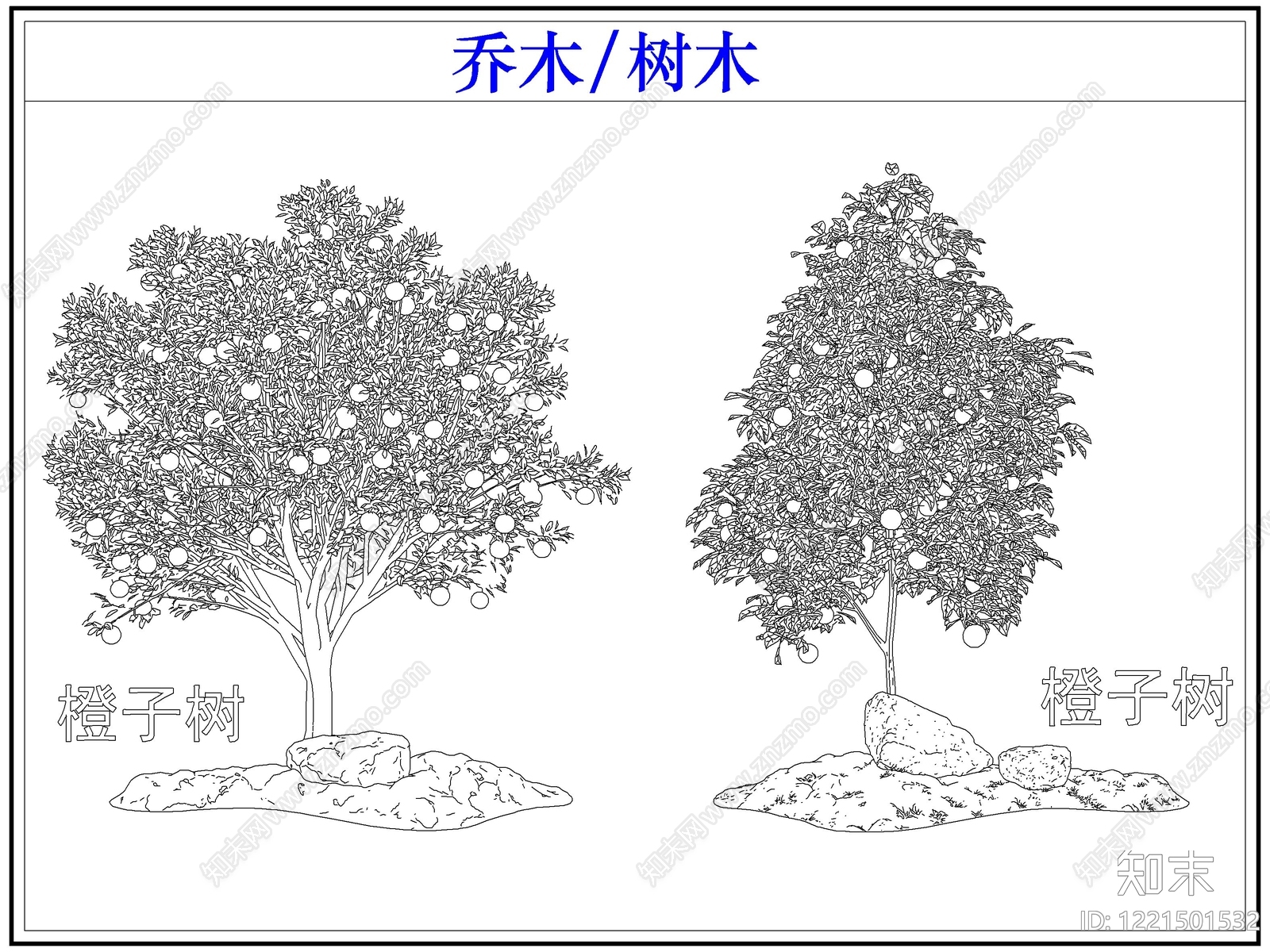 乔木种植cad施工图下载【ID:1221501532】