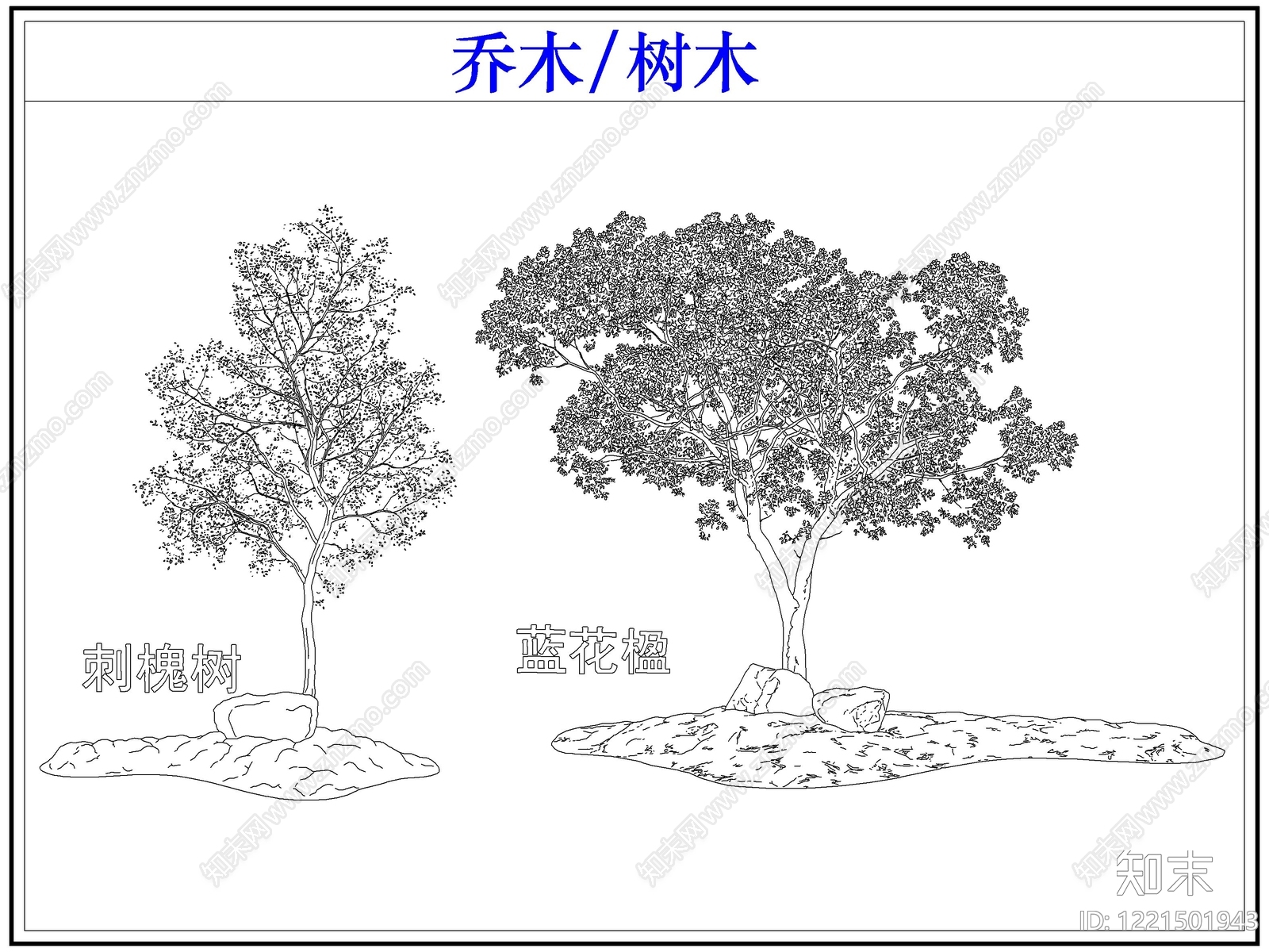乔木种植cad施工图下载【ID:1221501943】