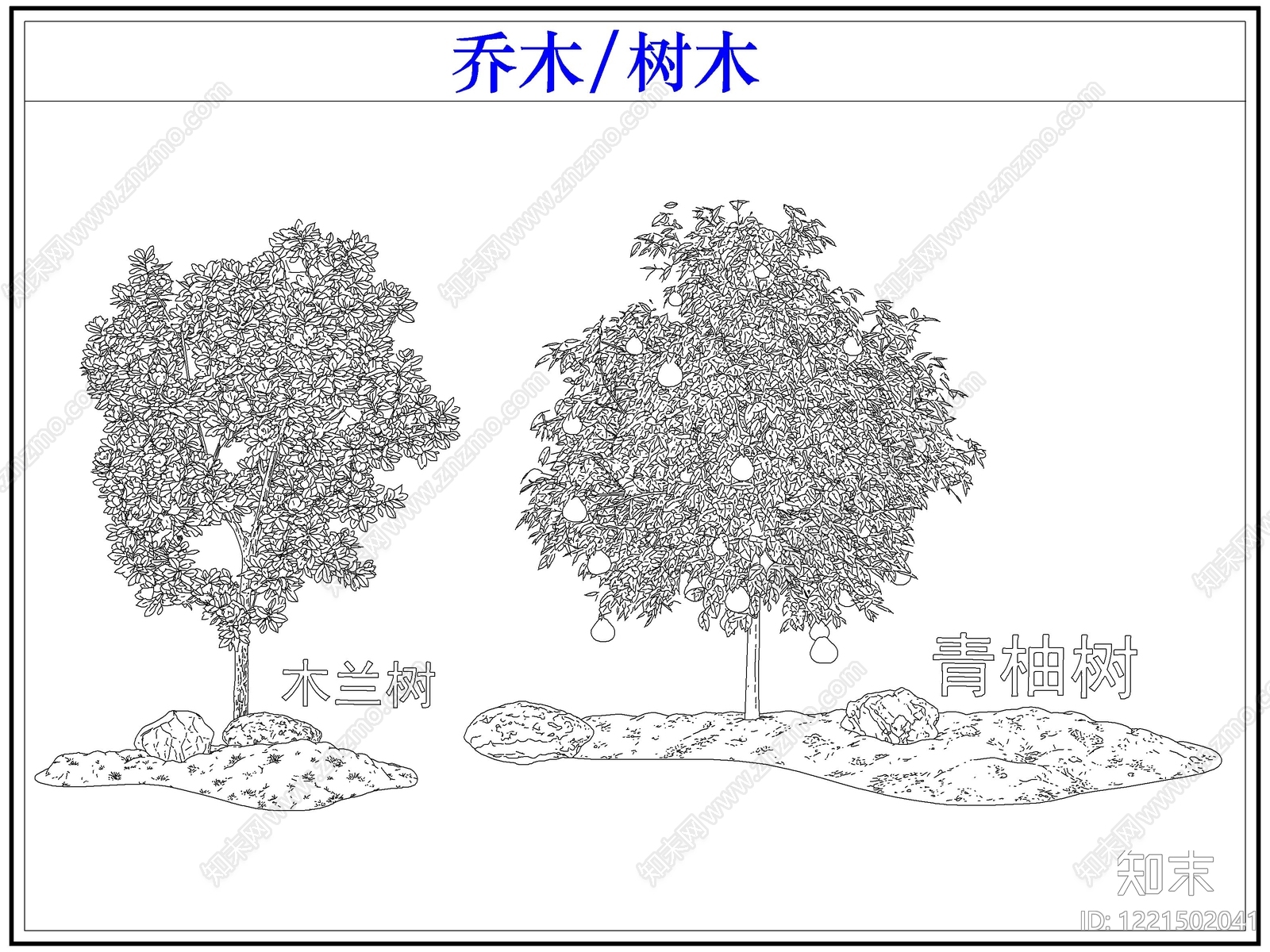 乔木种植cad施工图下载【ID:1221502041】