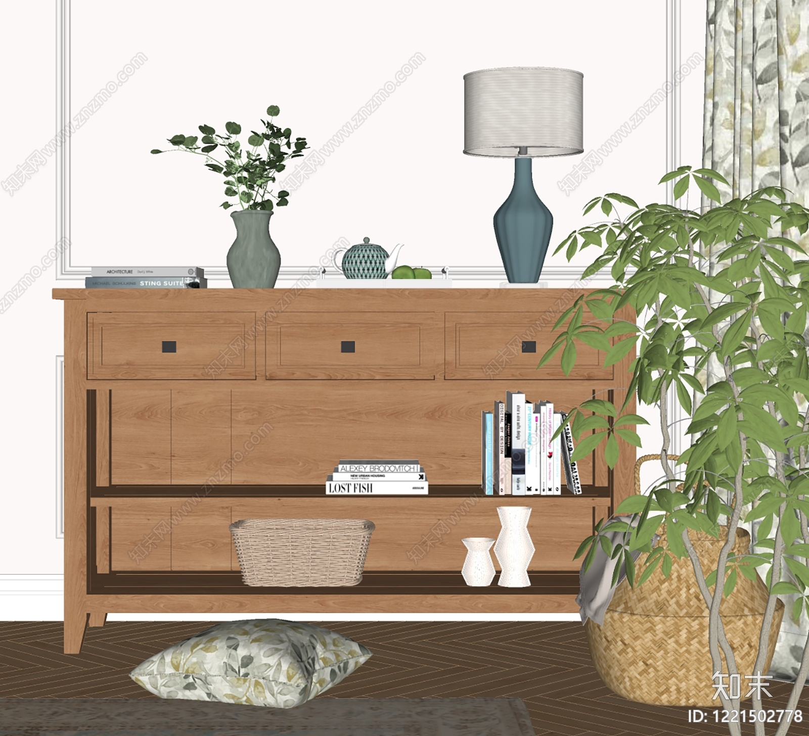 北欧储物柜SU模型下载【ID:1221502778】