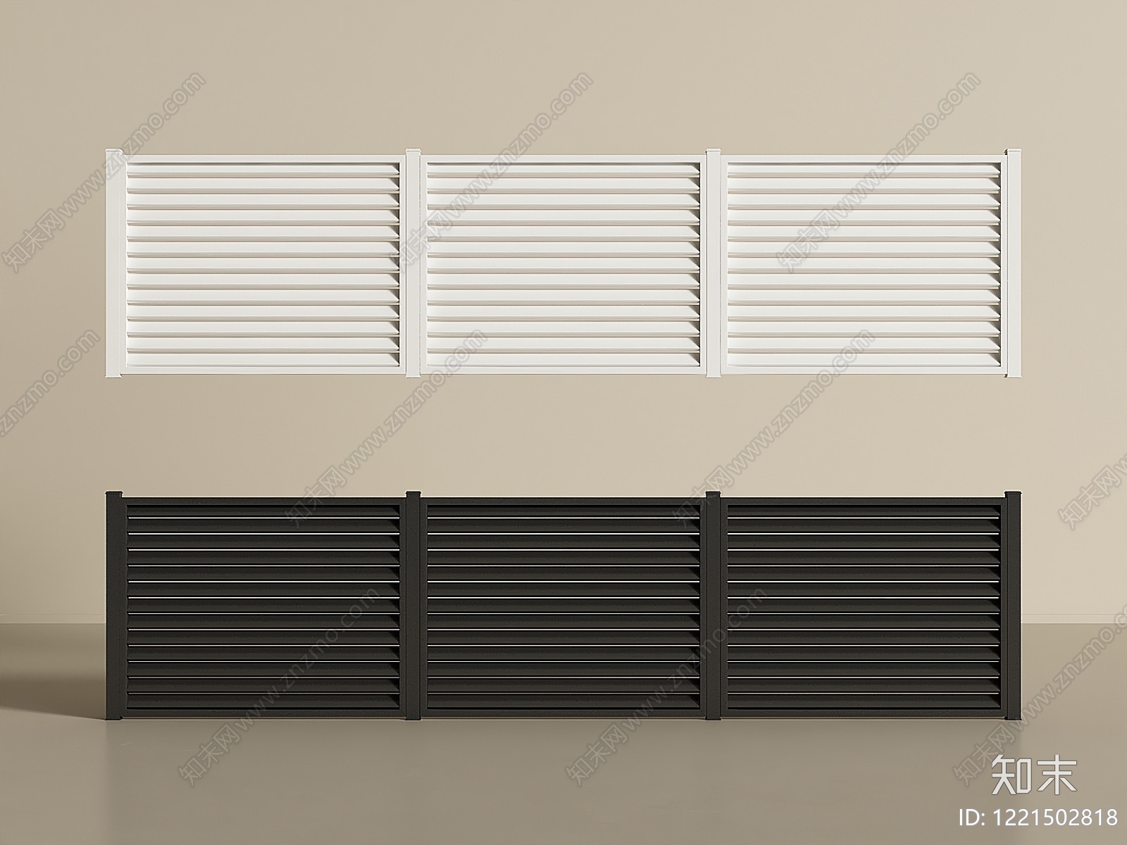 极简主义金属围挡3D模型下载【ID:1221502818】