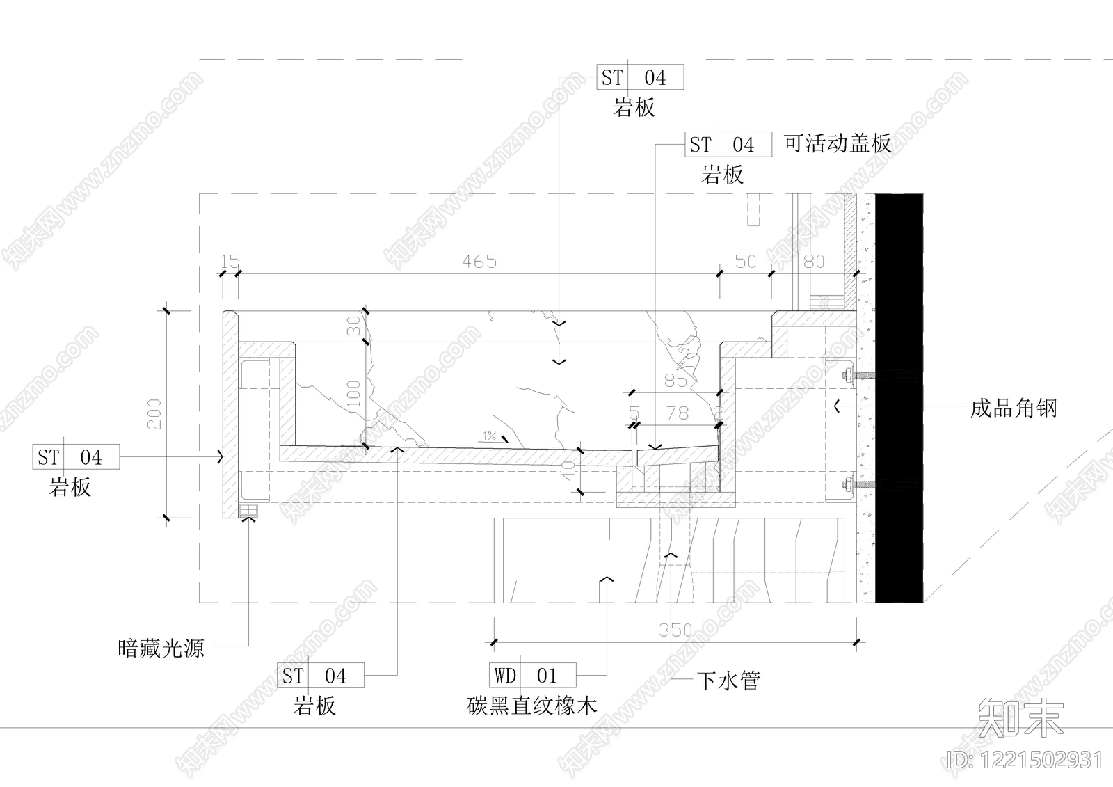 洗手台节点CAD图纸