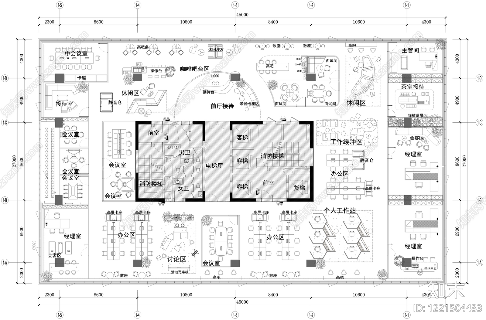 整体办公空间CAD图纸